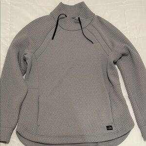 LLBean Gray Mock Neck Pullover Sweatershirt